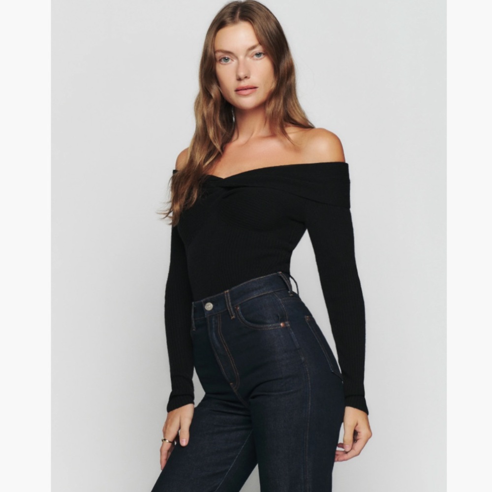 NEW! Reformation Natalia Cashmere Twist Front Sweater